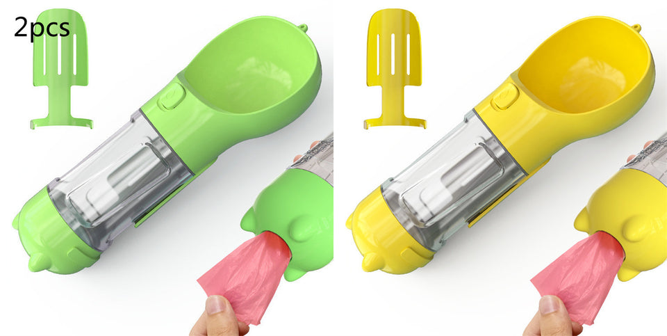 Rasmun Portable Pet Water Bottle with Food Box & Garbage Bag