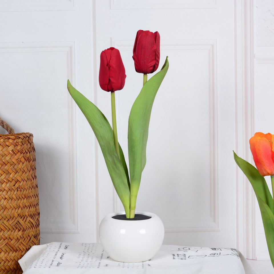Rasmun LED Tulip Flower Night Light – Artificial Flowerpot Table Lamp for Home, Bedroom & Gift Decoration