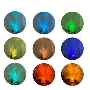 Rasmun LED Water Ripple Night Light – USB Rotating Crystal Lamp, 16 RGB Colors