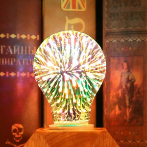 Rasmun 3D Fireworks LED Light Bulb – E27 Decorative Glass Christmas Light for Home, Tree & Holiday Décor – Multiple Festive Shapes