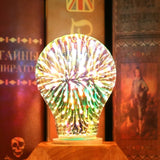 Rasmun 3D Fireworks LED Light Bulb – E27 Decorative Glass Christmas Light for Home, Tree & Holiday Décor – Multiple Festive Shapes