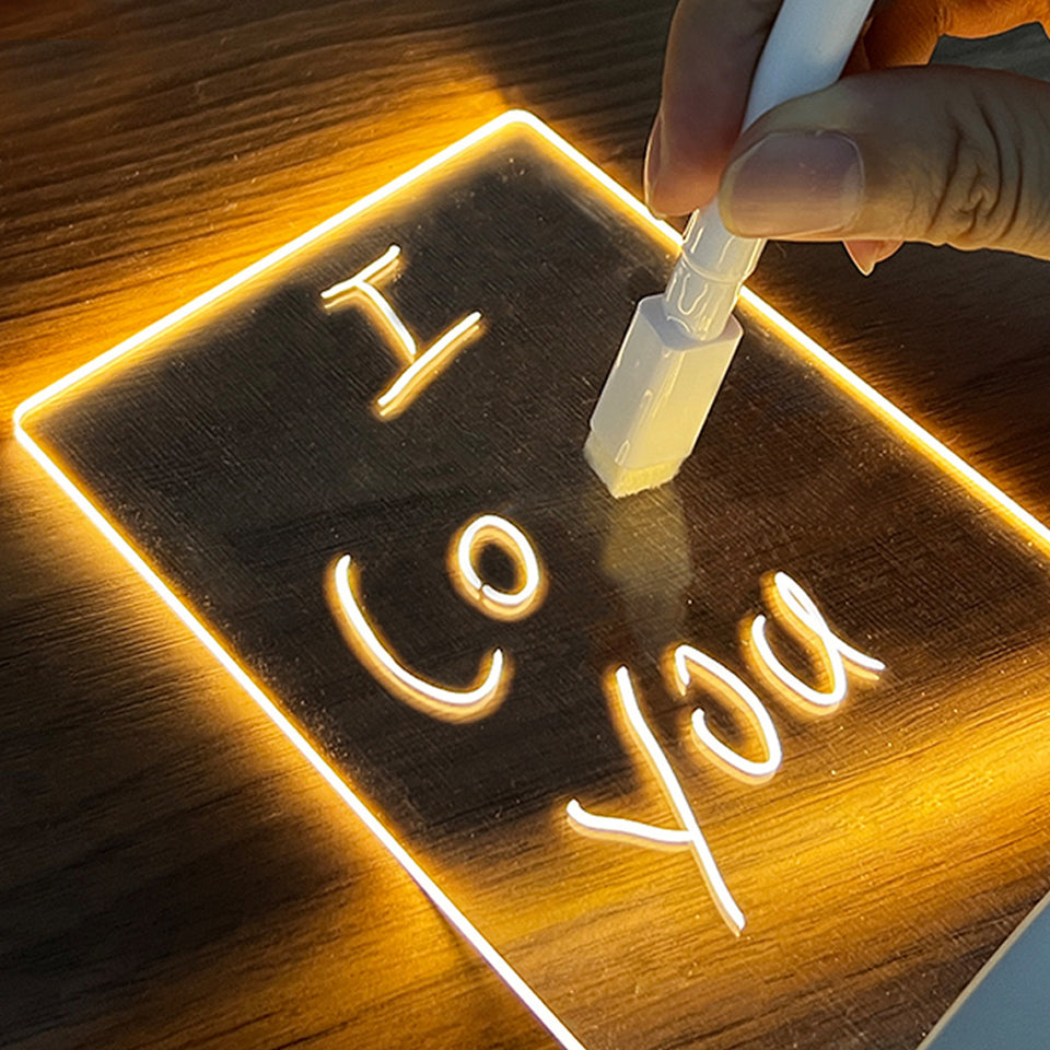 Rasmun Creative LED Note Board Night Light – USB Message Board with Pen, Holiday Gift & Home Decor Lamp