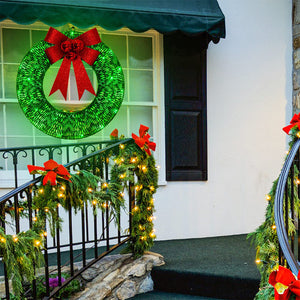 Rasmun 50CM Luminous Christmas Garland Wreath – Warm LED Lights