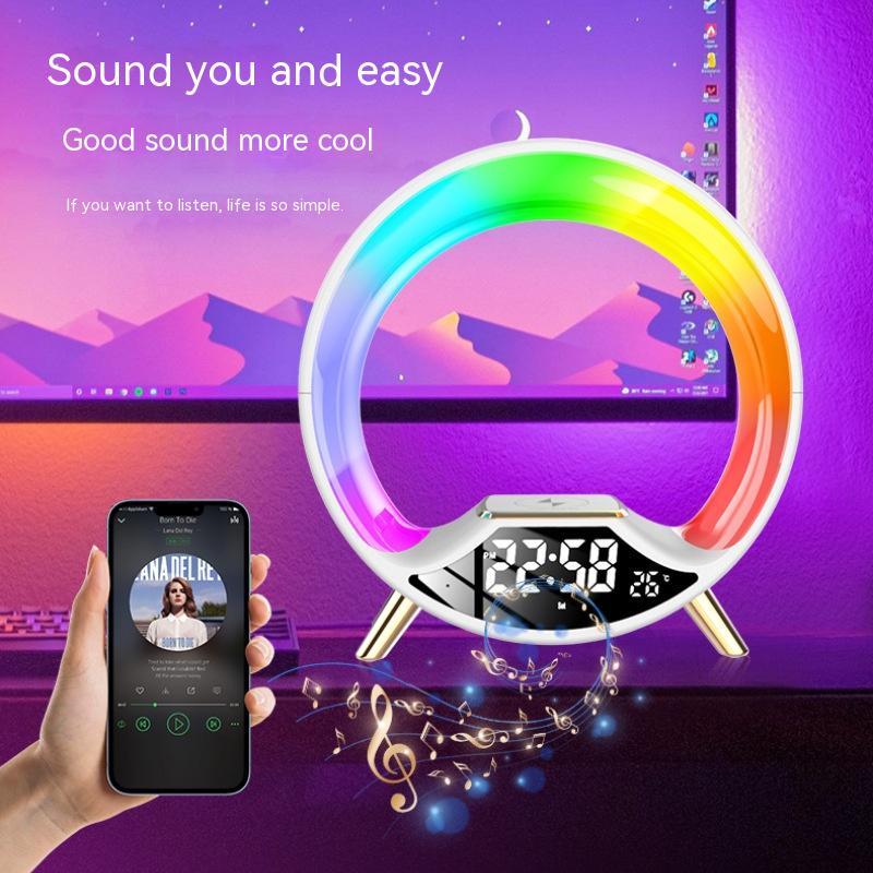 Rasmun O Light – 3-in-1 Wireless Charging Night Light with Bluetooth Speaker, Alarm Clock & Sunrise Wake-Up Lamp
