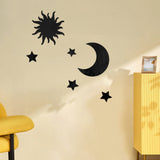 Rasmun Star Moon Mirror Wall Stickers – 3D DIY Acrylic Self-Adhesive Modern Decor in Silver, Gold, or Black