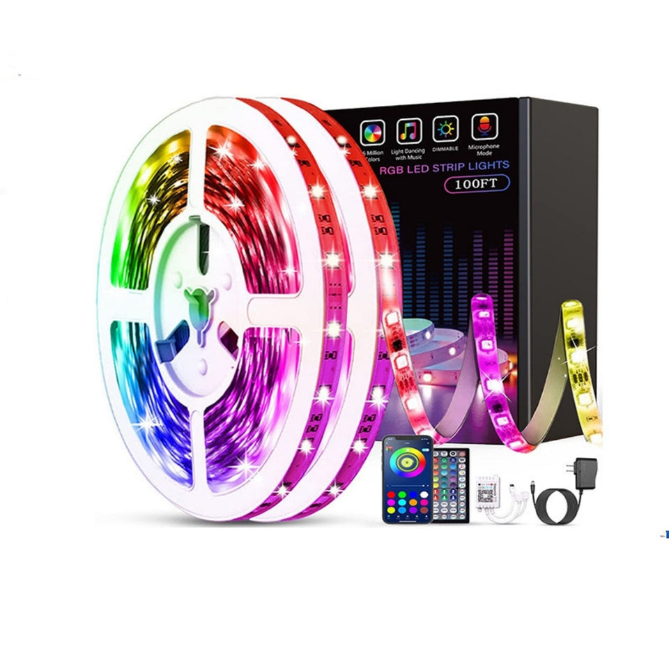 Rasmun RGB Bluetooth Music LED Light Strip – Smart App Controlled, 12V Low-Voltage Mood Lighting for Indoor Use