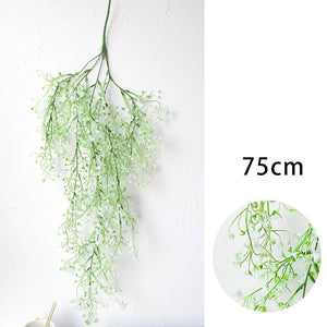 Rasmun Hanging Rattan Basket with Fake Flowers – Realistic Plastic Greenery Wall Decor for Home & Garden