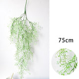 Rasmun Hanging Rattan Basket with Fake Flowers – Realistic Plastic Greenery Wall Decor for Home & Garden