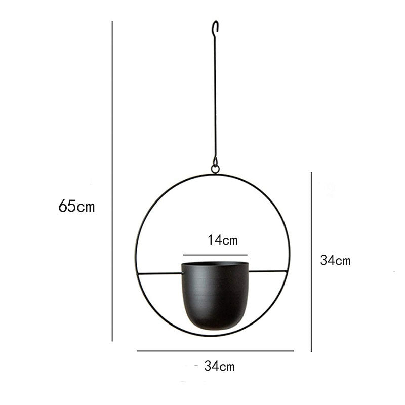 Rasmun Iron Hanging Orchid Pots – Modern Electroplated Hydroponic Planters for Home & Office Decor, Black