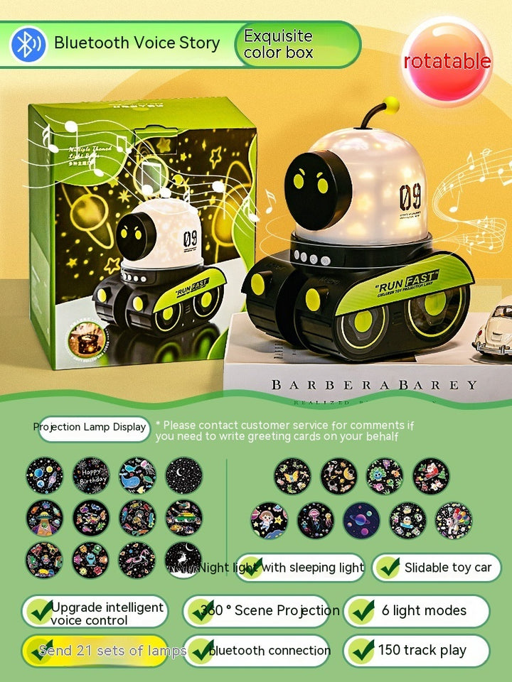 Rasmun Galaxy Robot Starry Sky Projector – LED Night Light with Bluetooth Music & Stories for Kids Bedroom, Home & Party Decor