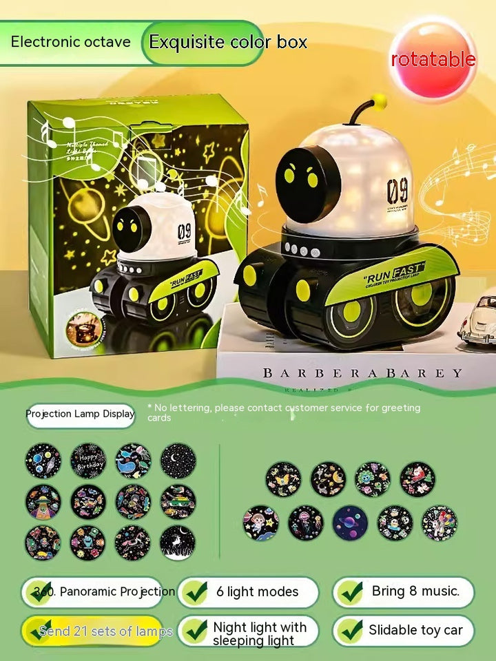 Rasmun Galaxy Robot Starry Sky Projector – LED Night Light with Bluetooth Music & Stories for Kids Bedroom, Home & Party Decor