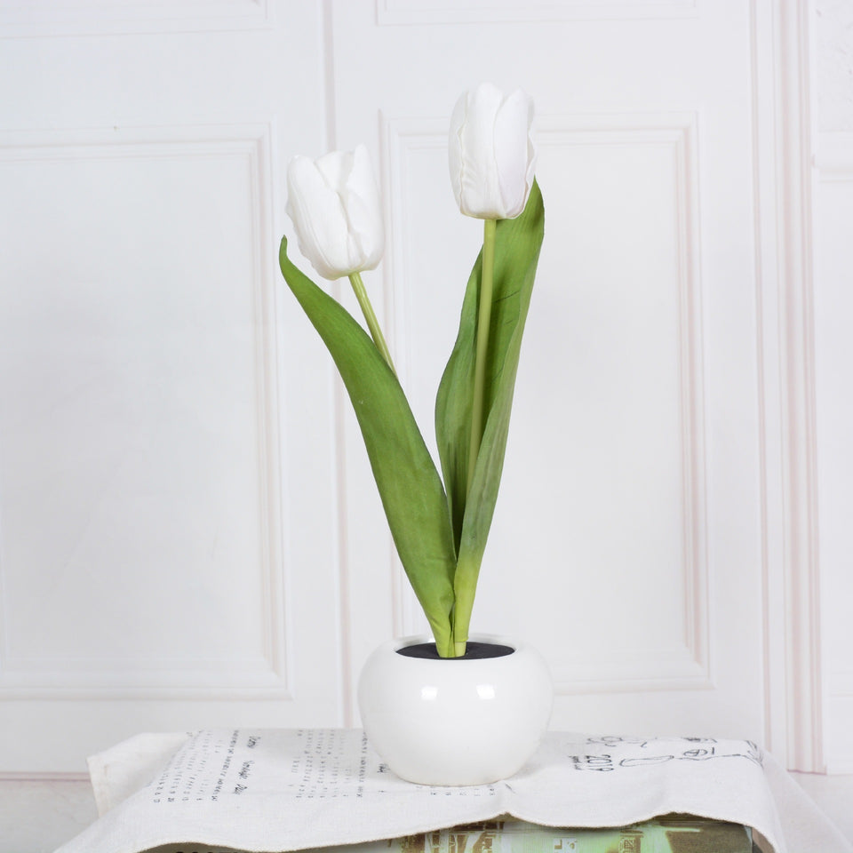 Rasmun LED Tulip Flower Night Light – Artificial Flowerpot Table Lamp for Home, Bedroom & Gift Decoration