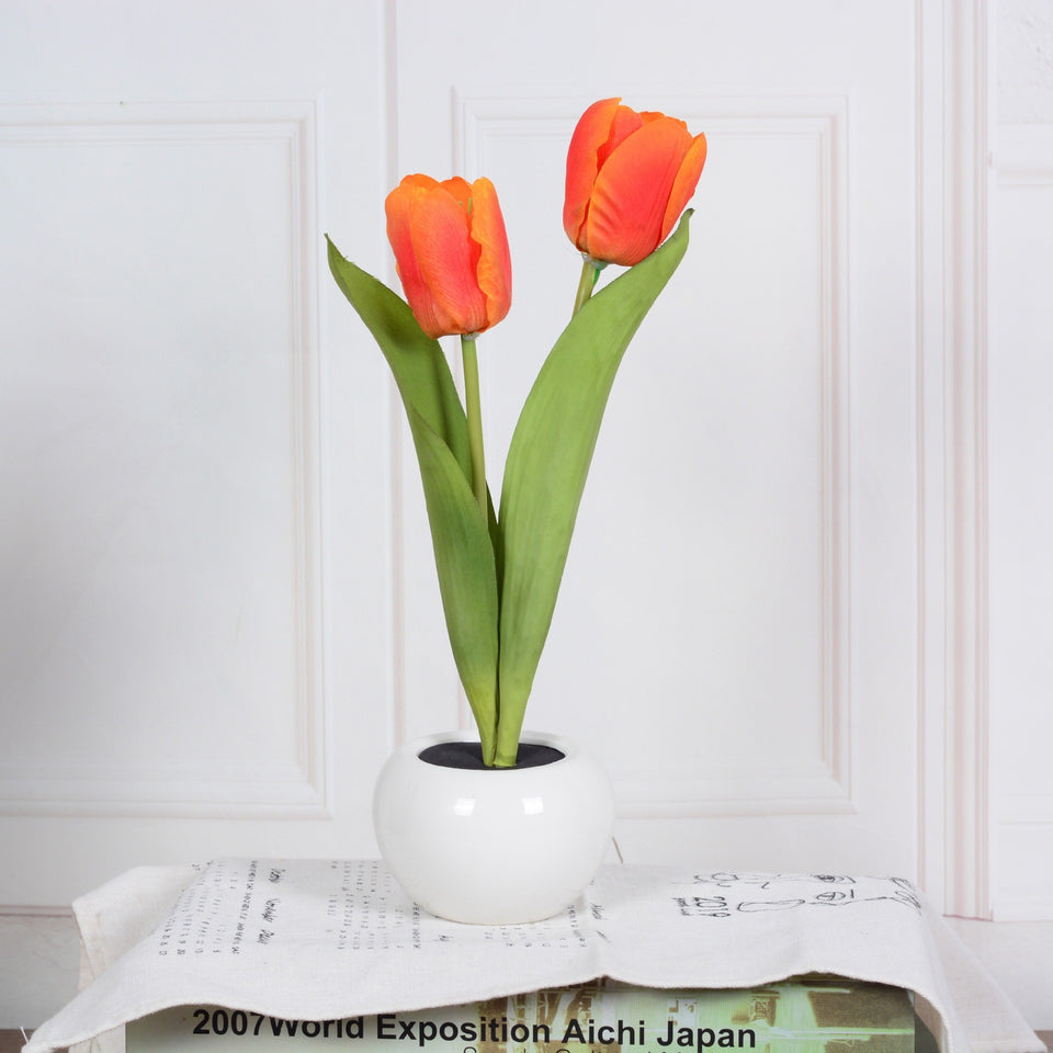 Rasmun LED Tulip Flower Night Light – Artificial Flowerpot Table Lamp for Home, Bedroom & Gift Decoration
