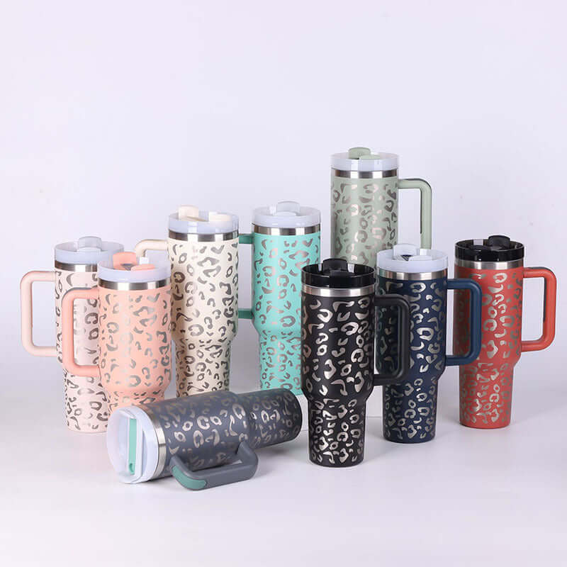 Rasmun 40 Oz Insulated Tumbler with Handle & Straw – Spill Proof