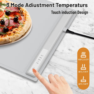 Rasmun Foldable Food Warming Mat – Electric Warming Tray with Graphene Heating, 3 Temp Settings, Touch Control, Portable Hotplate