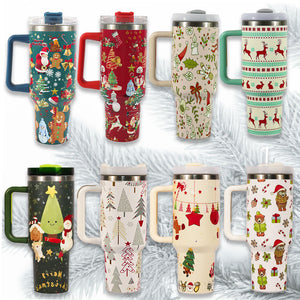 Rasmun 1200ml Insulated Stainless Steel Tumbler with Handle and Straw
