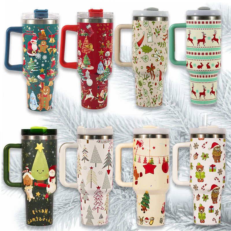 Rasmun 1200ml Insulated Stainless Steel Tumbler with Handle and Straw