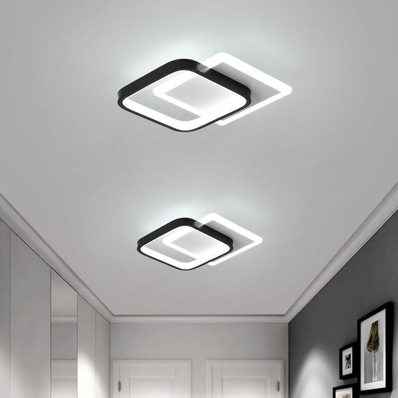 Rasmun Simple & Modern Corridor Aisle Light – Ceramic LED Ceiling Lamp with 3-Color Modes | Surface or Concealed Mount Options
