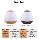 Rasmun USB Ultrasonic Essential Oil Diffuser – Silent Aroma Diffuser with Colorful Light, Light/Dark Wood Grain, Bluetooth Optional