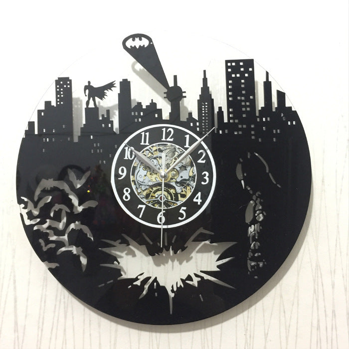 Rasmun Acrylic Vinyl Wall Clock – 12" Round Decorative Silent Clock for Bedroom, Living Room, Study, or Kitchen – Fun Cartoon Style