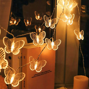 Rasmun 3M 20-LED Butterfly String Lights – Battery-Powered Christmas Fairy Lights