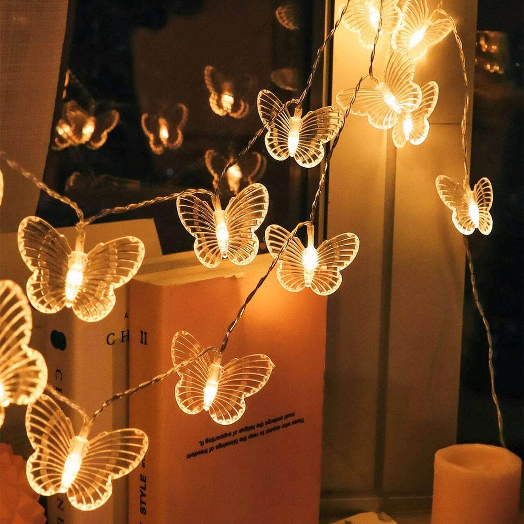 Rasmun 3M 20-LED Butterfly String Lights – Battery-Powered Christmas Fairy Lights