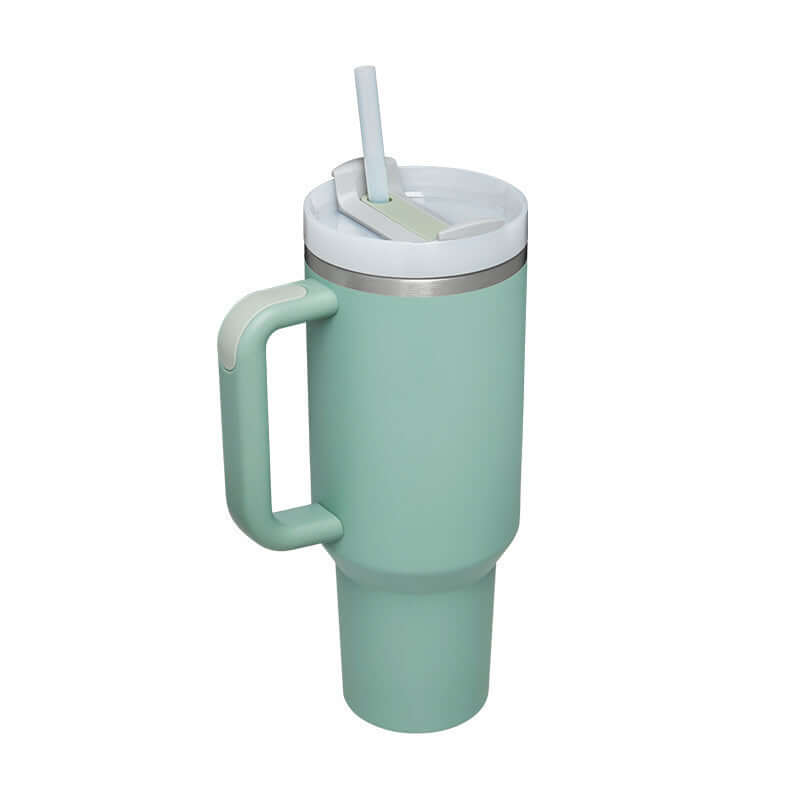 Rasmun 40 Oz Insulated Tumbler with Handle & Straw – Spill Proof