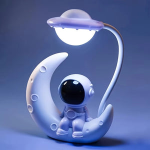 Rasmun Moon Astronaut Nightlight – LED Desk Lamp for Bedroom, Soft Light USB-Powered Night Lamp Gift for Kids & Adults