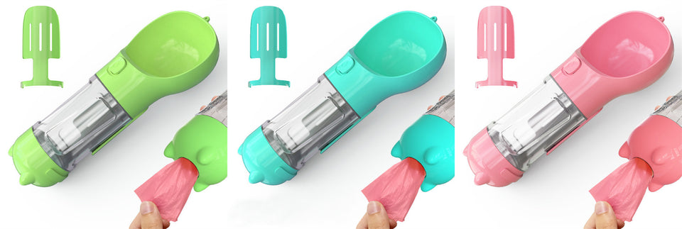 Rasmun Portable Pet Water Bottle with Food Box & Garbage Bag