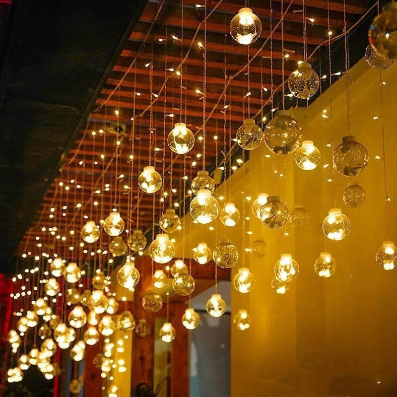 Rasmun LED Wish Orbs Curtain Lights – Star & Moon String Lighting for Room