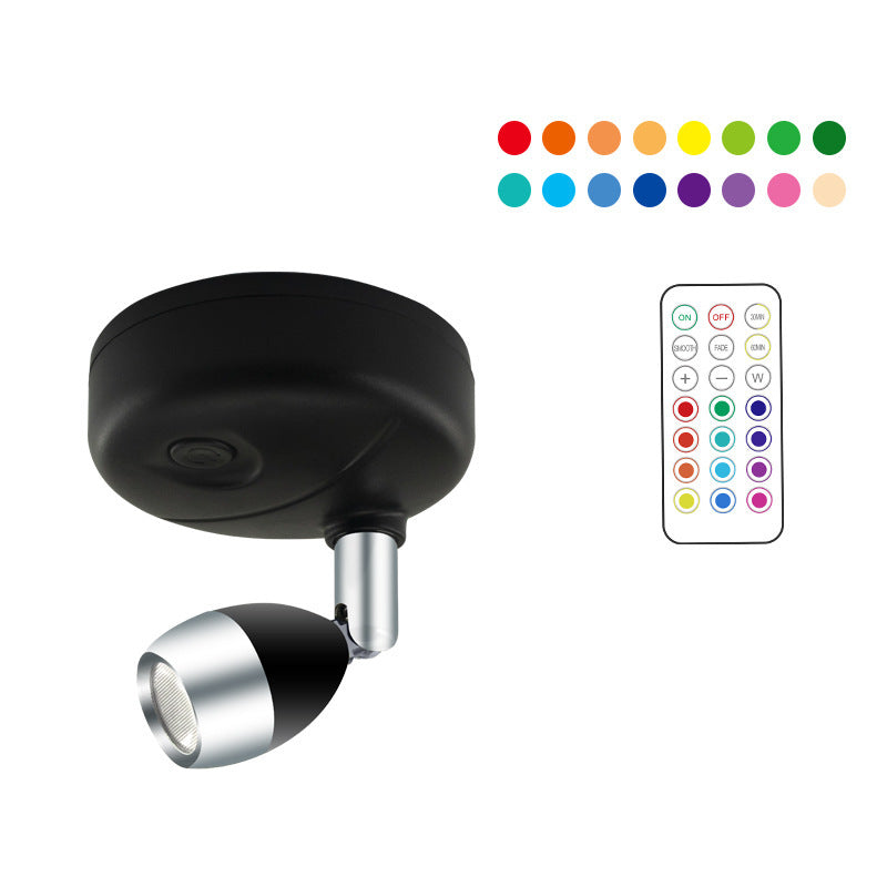 Rasmun Wireless RGB LED Cabinet Spot Light – Remote Control, Adjustable Angle, Battery Powered for Home & Display Lighting