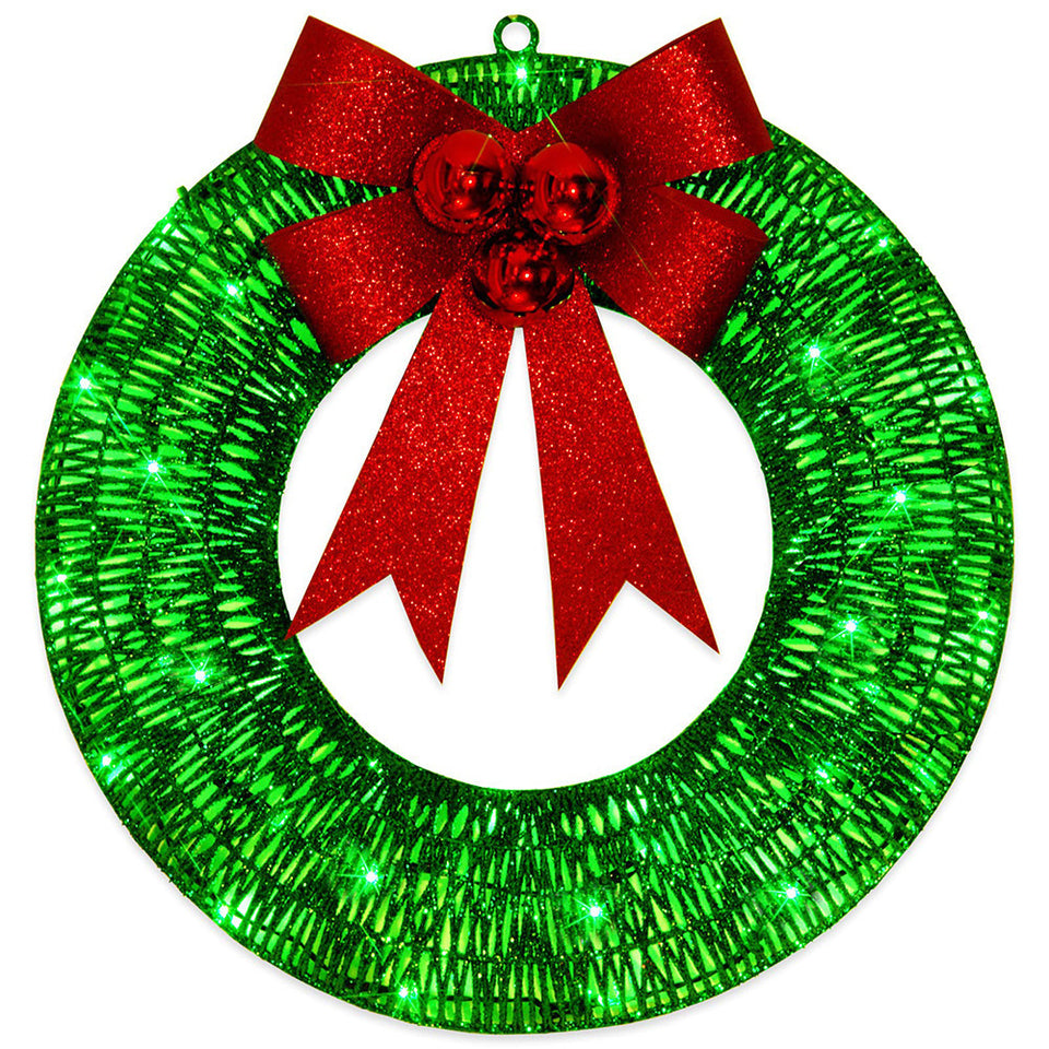 Rasmun 50CM Luminous Christmas Garland Wreath – Warm LED Lights