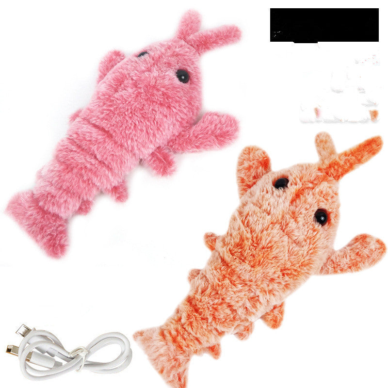 Rasmun Electric Jumping Shrimp Cat | USB Plush Lobster