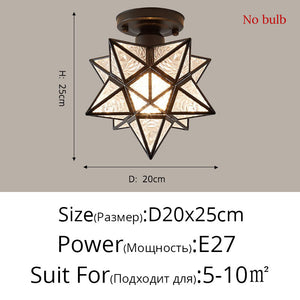 Rasmun Nordic Five Star Ceiling Lamp – LED Flush Mount Light with Warm & Tri-Color Modes for Hallway, Balcony, Porch & Modern Interiors