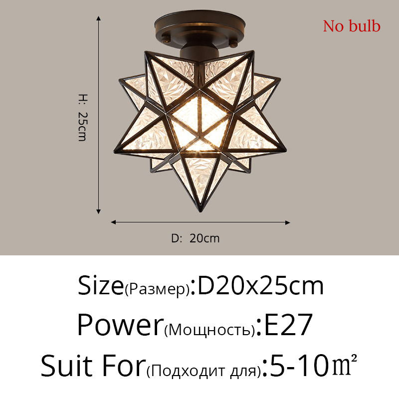 Rasmun Nordic Five Star Ceiling Lamp – LED Flush Mount Light with Warm & Tri-Color Modes for Hallway, Balcony, Porch & Modern Interiors