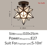 Rasmun Nordic Five Star Ceiling Lamp – LED Flush Mount Light with Warm & Tri-Color Modes for Hallway, Balcony, Porch & Modern Interiors