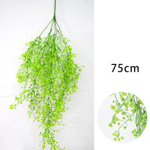 Rasmun Hanging Rattan Basket with Fake Flowers – Realistic Plastic Greenery Wall Decor for Home & Garden