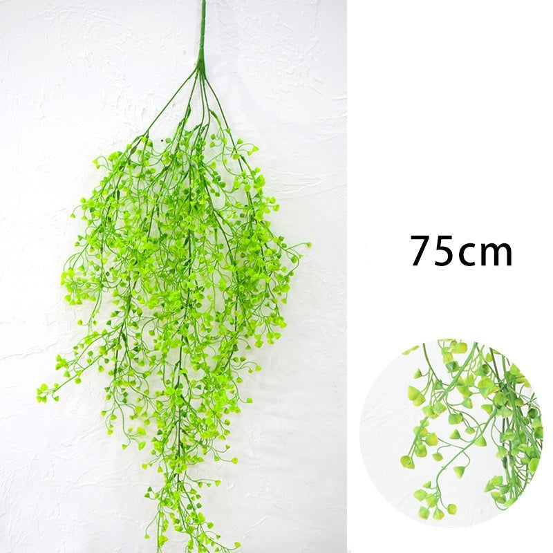 Rasmun Hanging Rattan Basket with Fake Flowers – Realistic Plastic Greenery Wall Decor for Home & Garden