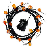 Rasmun Halloween LED Willow Vine String Lights – Cartoon Bat & Pumpkin Decoration for Indoor & Outdoor Party Decor