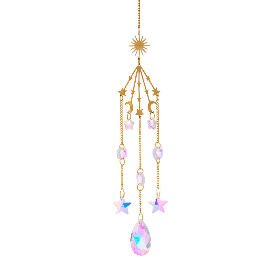 Rasmun Galaxy Crystal Sun Catcher – Sparkling Lighting Wind Chime Pendant for Home