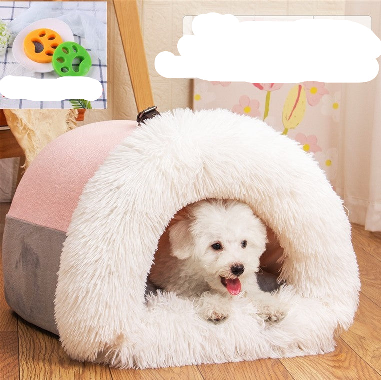 Rasmun Portable Pet Nest | Warm Cat & Dog Bed for Winter