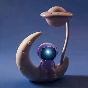 Rasmun Moon Astronaut Nightlight – LED Desk Lamp for Bedroom, Soft Light USB-Powered Night Lamp Gift for Kids & Adults