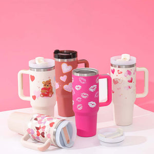 Rasmun 40 Oz Insulated Tumbler with Handle & Straw – Spill Proof