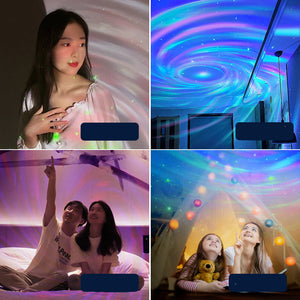 Rasmun USB Galaxy Projector – Rechargeable Laser Starry Sky Night Light with Remote for Bedroom, Parties & Ambience Lighting