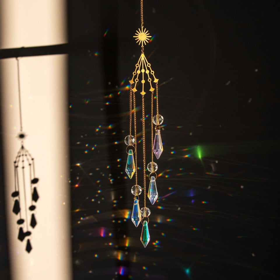 Rasmun Galaxy Crystal Sun Catcher – Sparkling Lighting Wind Chime Pendant for Home