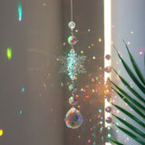 Rasmun Christmas Snowflake Crystal Sun Catcher – Colorful Ice Pillar Pendant for Window, Tree, or Party Decor