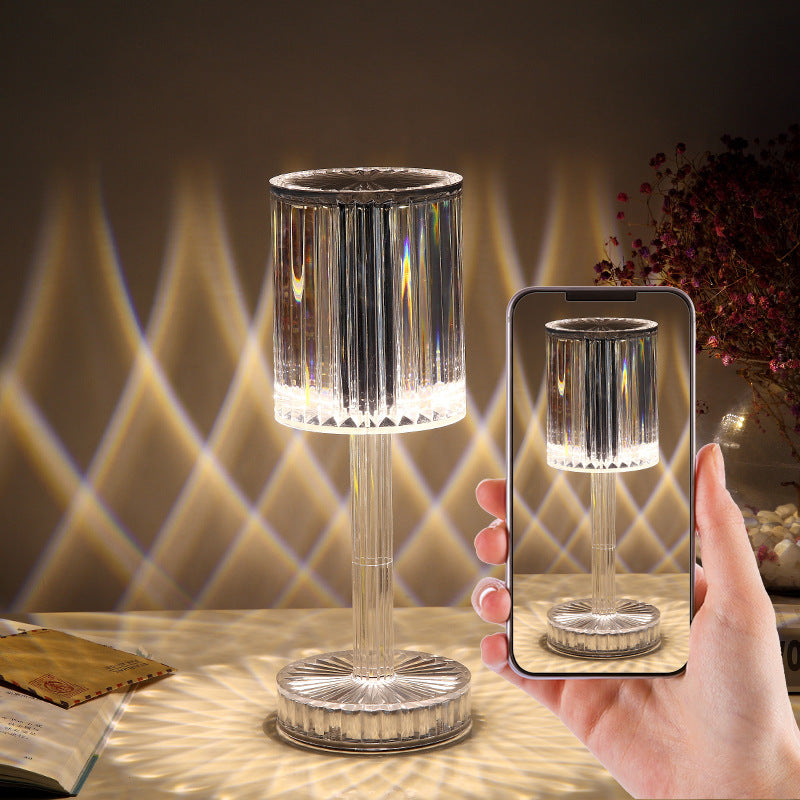 Rasmun Crystal Table Lamp – 3-Way Dimmable Touch Control LED Night Light, Elegant Diamond Design for Home, Bedroom & Hotel Decor