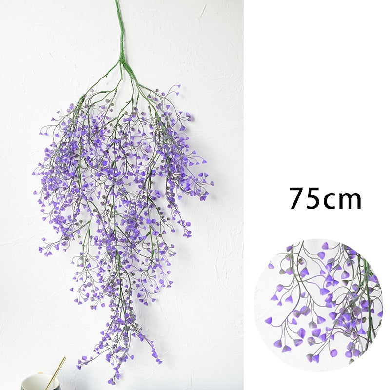 Rasmun Hanging Rattan Basket with Fake Flowers – Realistic Plastic Greenery Wall Decor for Home & Garden