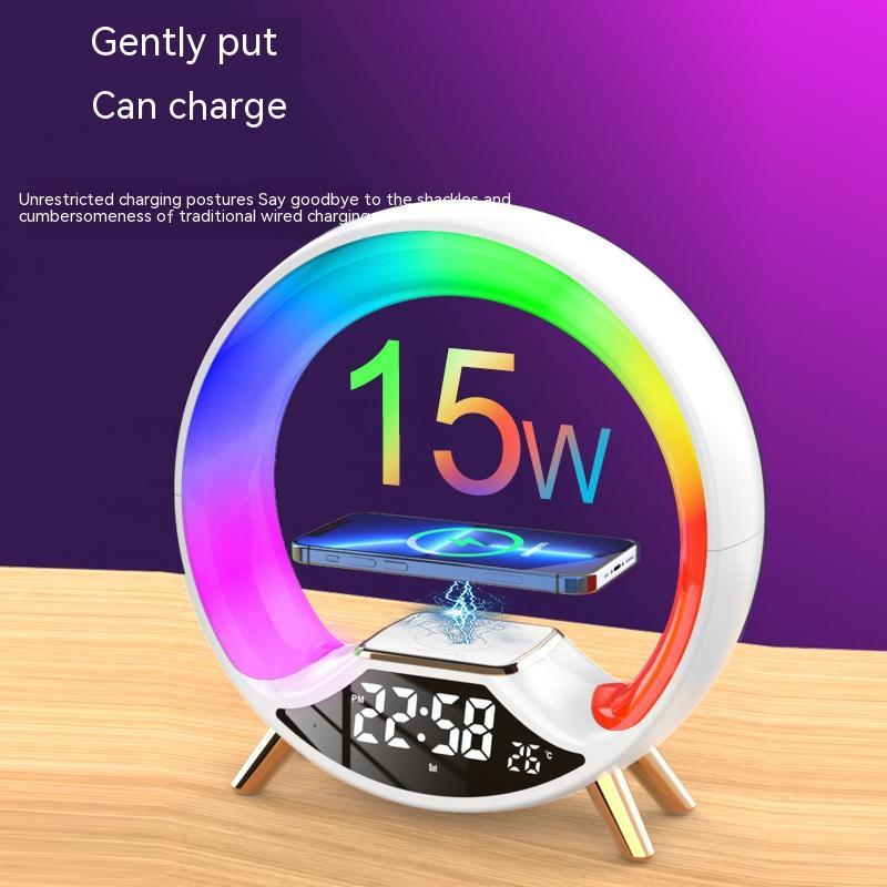 Rasmun O Light – 3-in-1 Wireless Charging Night Light with Bluetooth Speaker, Alarm Clock & Sunrise Wake-Up Lamp