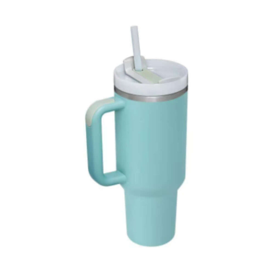 Rasmun 40 Oz Insulated Tumbler with Handle & Straw – Spill Proof